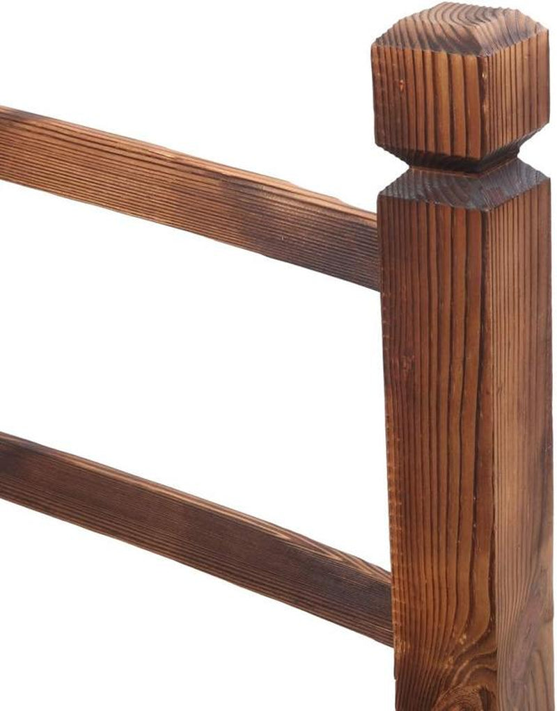 Fathersdaygift VINGLI 5 Ft Garden Bridge, Classic Wooden Arch with Safety Rails Stained Finished Footbridge, Decorative Pond Landscaping, Backyard, Creek or Farm