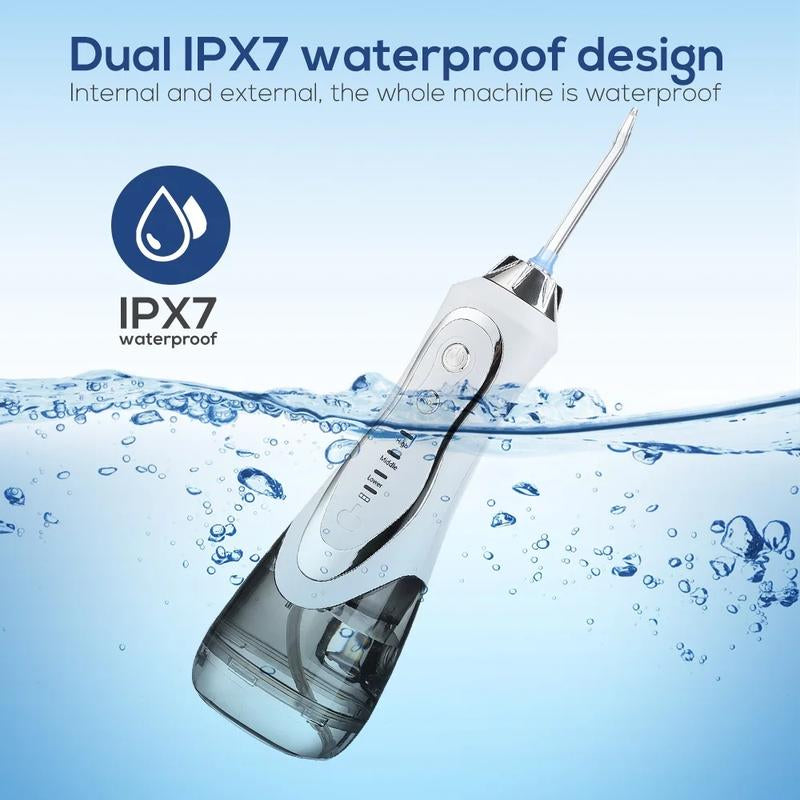 45-Day Water Flosser: IPX7 Waterproof, 360° Nozzle, 3 Modes & 300Ml Tank for Teeth Whitening, Plaque Removal & Gum Care
