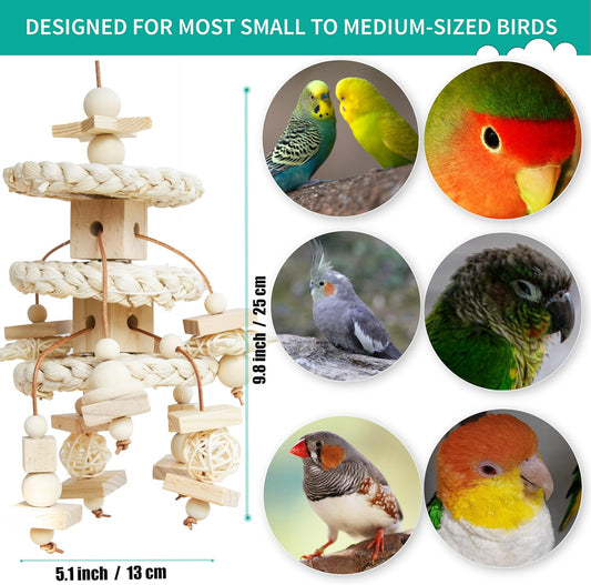 Natural Bird Toys Cockatiels Toys Chewing, Shredding, and Foraging - Suitable for Parrotlets, Cockatiels, Conures, Parakeets Budgerigars, Love Birds and More