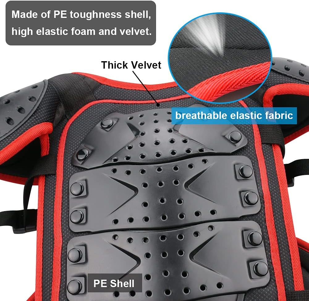 Upgraded Motorcycle Kids Armor Suit Dirt Bike Gear Elbow Knee Pads Chest Belly Protector Motocross Riding Guards Set