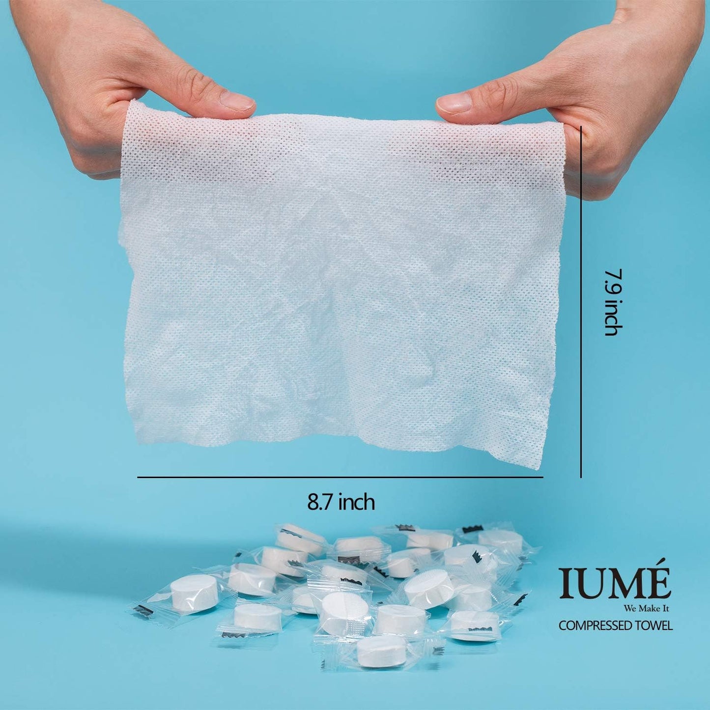 Compressed Towel, Baby Wipes Wet Wipes Travel Disposable Napkins Mini Magic Coin Tissues Portable for Camping Home Beauty Travel Sports Outdoor, 100 Count Expand to 8.7” X 7.9”