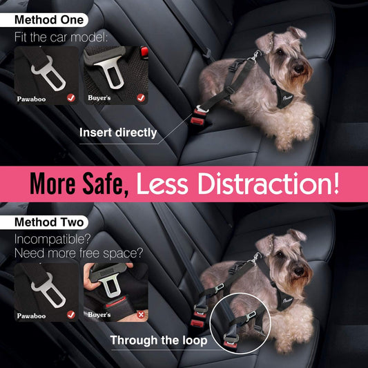 Dog Safety Vest Harness, Pet Car Harness Vehicle Seat Belt with Adjustable Strap and Buckle Clip, Easy Control for Driving Traveling Safety for Small Medium Dogs Cats, Medium, Black