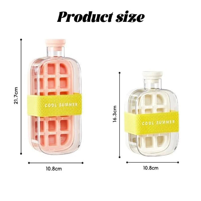 500/800ML Ice Cube Tray with Straw 2 in 1 Ice Cube Bottle Portable Silicone Ice Cube Maker Reusable Icecup Ice Cube Mold Tool