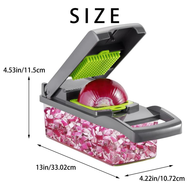 Multifunctional Vegetable Chopper Set, Dual-Blade Professional Vegetable Julienne Slicer, Quickly Cut Vegetables, Potatoes, Onions, Etc. Multifunctional Kitchen Tool, Father'S Day Gift