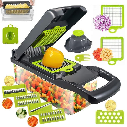 Multifunctional Vegetable Chopper Set, Dual-Blade Professional Vegetable Julienne Slicer, Quickly Cut Vegetables, Potatoes, Onions, Etc. Multifunctional Kitchen Tool, Father'S Day Gift