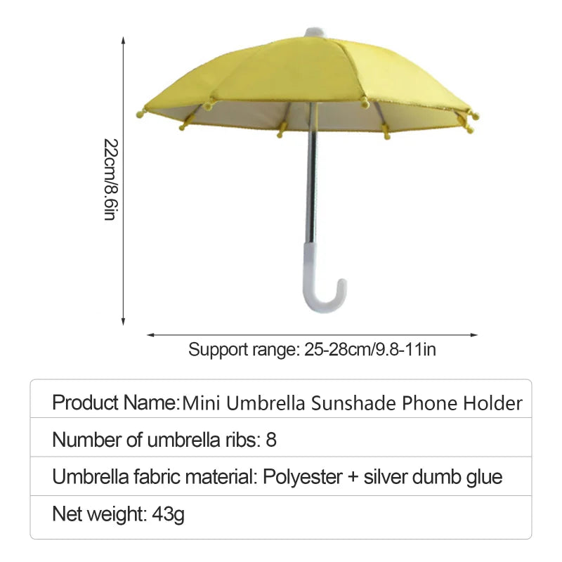 1Pcs New Motorcycle Phone Holder Mini Sunshade Umbrella Bicycle Decoration Accessories Polyester Mobile Motorcycle Accessories