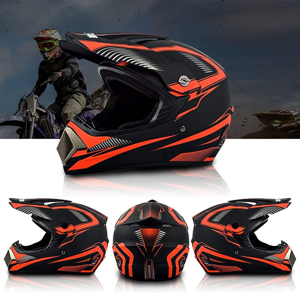 Youth Motorcycle Helmet, Suitable for All Seasons,Boys and Girls Motocross Full Face Helmets,Dot/Fmvss-218 Certification Standard,K,M