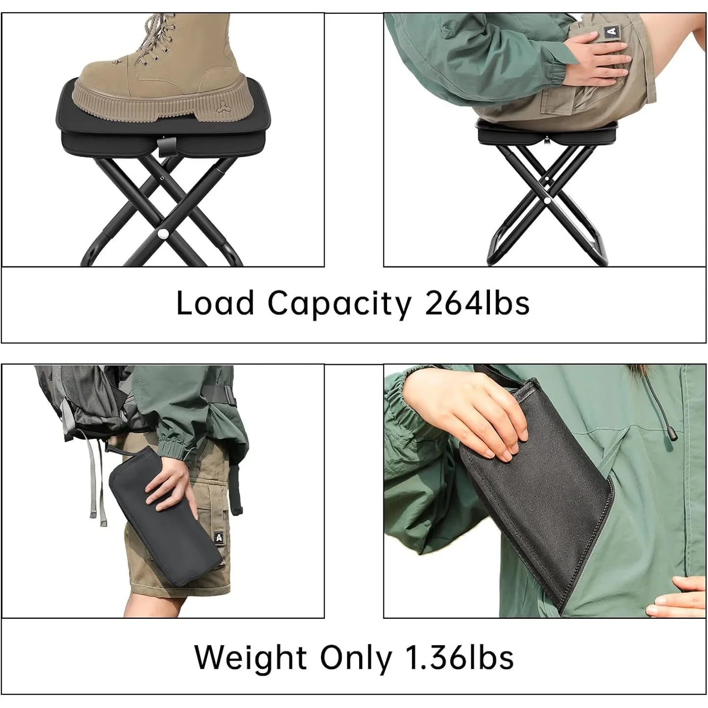 Portable Multifunctional Outdoor Picnic Camping Folding Chair Ultra Light Fishing Stool Travel Stool Home Low Stools Small Stool