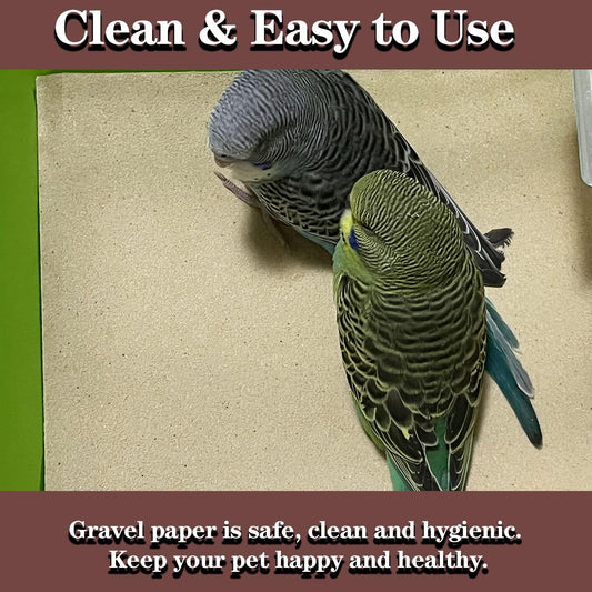 30 Pcs Gravel Liner Paper for Bird Cage, 11 X 17 Inch Birdcage Liner Bedding Calcium Paper Special for Bird Cage in Sea Sand (Pick Your Size)