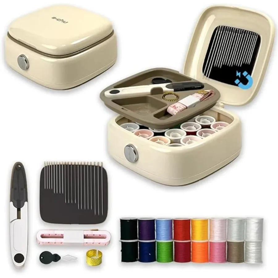 Exquisite Compact Sewing Boxes, Magnetic Needle and Thread Box Household Set,Thread Repair Tool,Handmade Stitch Storage Box
