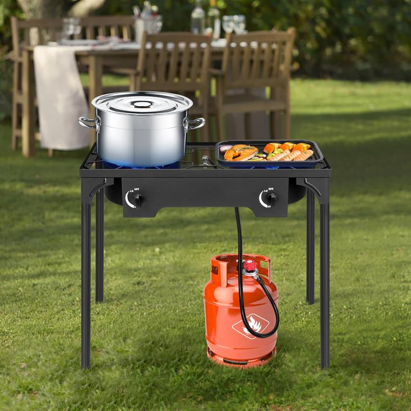 Ultimate 3-Burner Outdoor Propane Gas Stove - 225,000 BTU High Pressure Cooker for Backyard Cooking, Camping, Home Brewing & Turkey Frying!