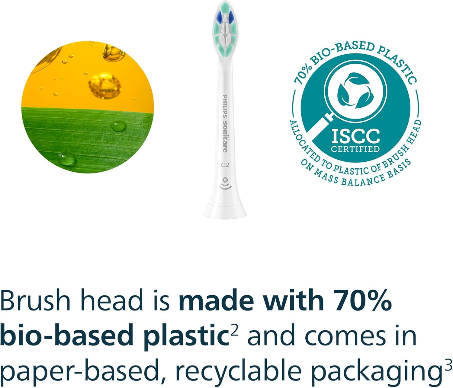 Optimal Plaque Control Replacement Toothbrush Heads, HX9023/65, Brushsync Technology, White 3-Pk