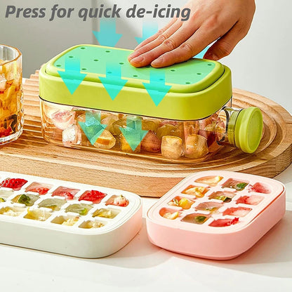 500/800ML Ice Cube Tray with Straw 2 in 1 Ice Cube Bottle Portable Silicone Ice Cube Maker Reusable Icecup Ice Cube Mold Tool