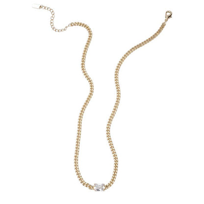 MEIITRUE 14K Gold Plated Cubic Zirconia Pendant Necklaces for Women, Hypoallergenic Fade-Resistant Cuban Link Choker Necklace, Trendy Fashion Jewelry for Girls