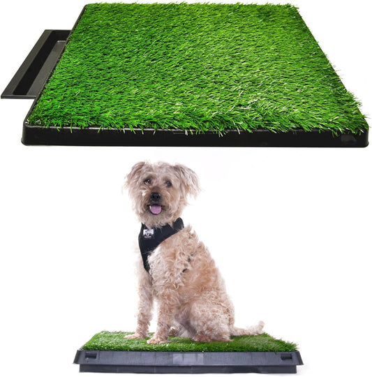 Dog Pee Potty Pad, Bathroom Tinkle Artificial Grass Turf, Portable Potty Trainer (20 X 25 Inch with Drawer)
