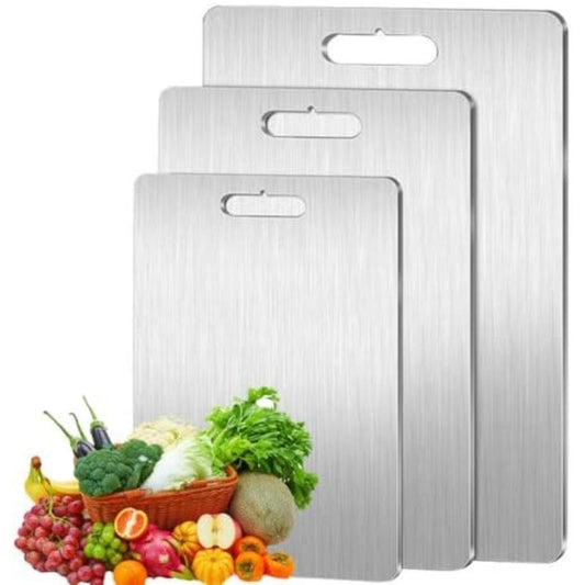 Stainless Steel Double-Sided Chopping Board - Modern Cutting Board for Meat and Vegetables, Eco-Friendly Kitchen Accessory, 1 Count