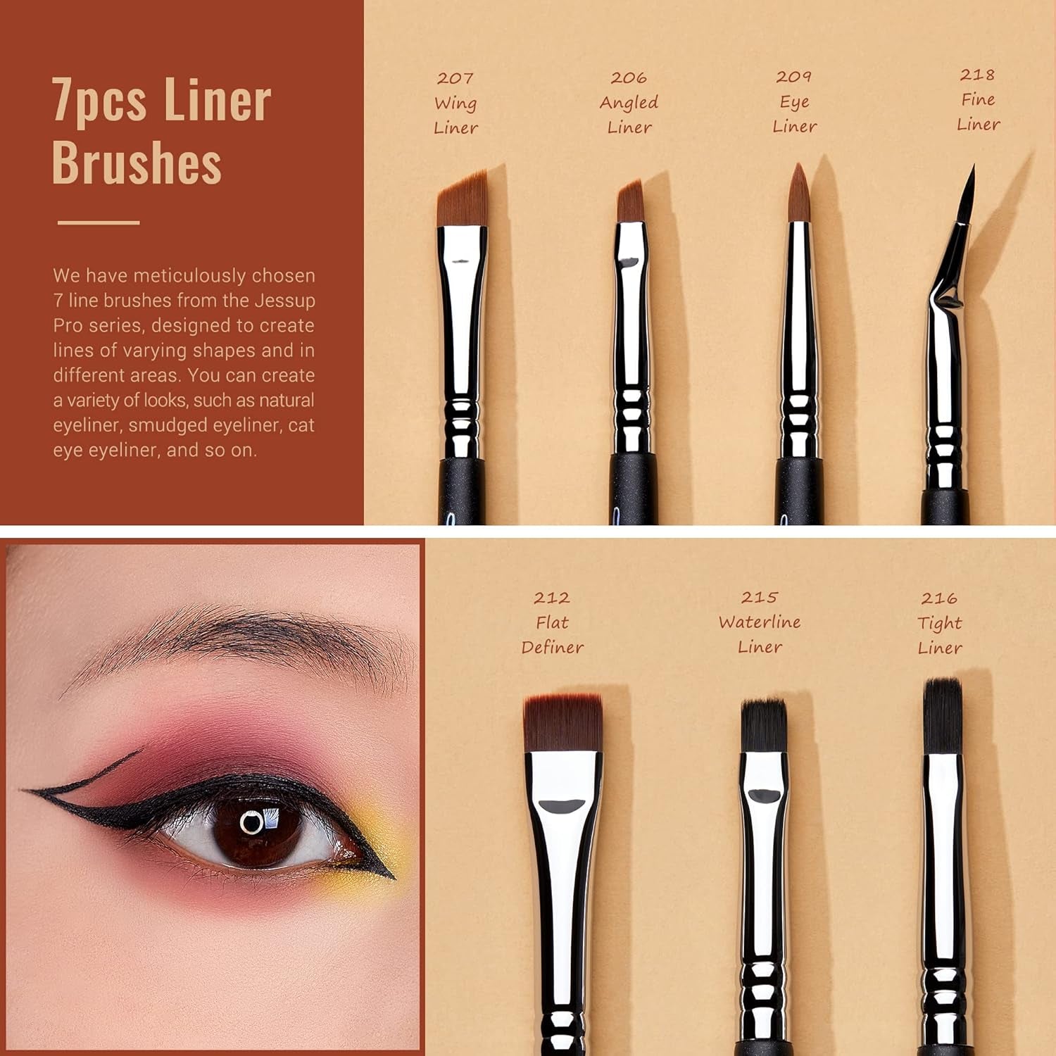 Eye Makeup Brushes Set Professonal 28Pcs Premium Synthetic Eyeshadow Brush Eyeliner Brush Eyebrow Brush Blending Brush for Makeup Black T341