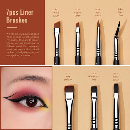 Eye Makeup Brushes Set Professonal 28Pcs Premium Synthetic Eyeshadow Brush Eyeliner Brush Eyebrow Brush Blending Brush for Makeup Black T341