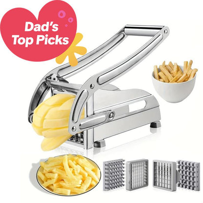 Multifunctional Stainless Steel French Fry Cutter , Vegetable Potato Chopper, Includes 1/2 & 3/8-Inch Blades Ideal for Air Fryer Foods, Carrots, Cucumbers,Onion, Kitchen Utensils, Hot Summer Picks