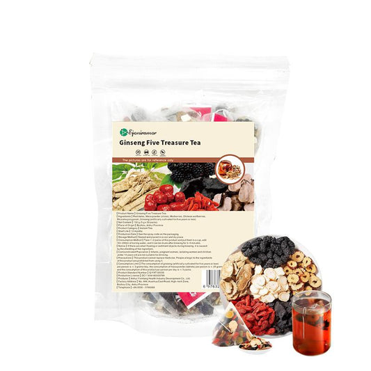 Ginseng Five Treasures Tea Mulberry Goji Berry Triangle Package Red Date Combination Flower Tea Food