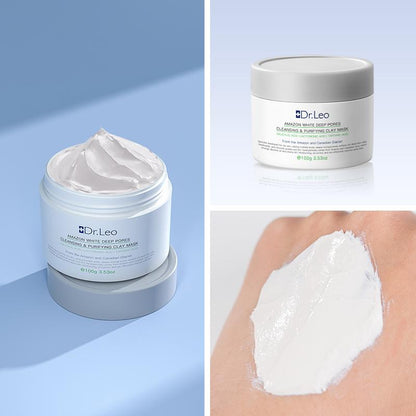 【On Sale】Dr.Leo White Clay Mud Mask for Oily, Acne-Prone & Sensitive Skin – Clears Pores, Removes Blackheads, Reduces Shine | 3-In-1 Affordable Skincare 100G Facial Cleanser #Cozyvibes #Effortlessbeauty
