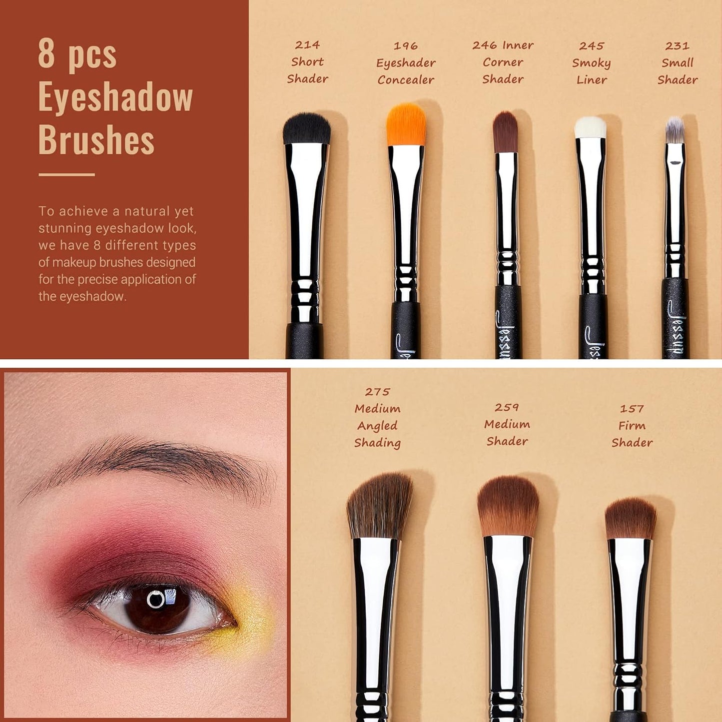 Eye Makeup Brushes Set Professonal 28Pcs Premium Synthetic Eyeshadow Brush Eyeliner Brush Eyebrow Brush Blending Brush for Makeup Black T341