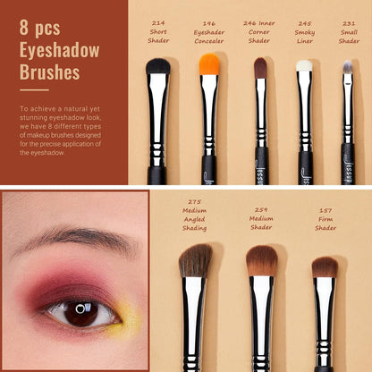 Eye Makeup Brushes Set Professonal 28Pcs Premium Synthetic Eyeshadow Brush Eyeliner Brush Eyebrow Brush Blending Brush for Makeup Black T341