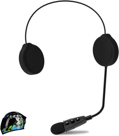 E1+ Motorcycle Helmet Bluetooth Headset, Bluetooth 5.1 Helmet Speaker with Auto Answering Call and Noise Reduction Function, Motorcycle Helmet Headphone Can Connect 2 Mobile Phones