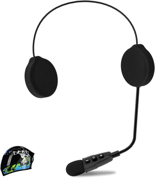 E1+ Motorcycle Helmet Bluetooth Headset, Bluetooth 5.1 Helmet Speaker with Auto Answering Call and Noise Reduction Function, Motorcycle Helmet Headphone Can Connect 2 Mobile Phones