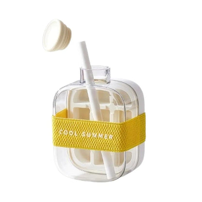 500/800ML Ice Cube Tray with Straw 2 in 1 Ice Cube Bottle Portable Silicone Ice Cube Maker Reusable Icecup Ice Cube Mold Tool