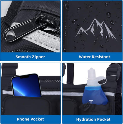 Chest Pack Running Vest with Hydration Bottle