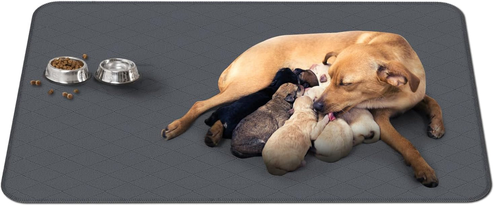 Washable Puppy Dog Pee Pad, 34" X52" Extra Large, Waterproof Whelping Training Mat for Playpen Crate, Floor, Bed,Sofa and Trunk [Premium Fabrics That Can Be Used by Humans]