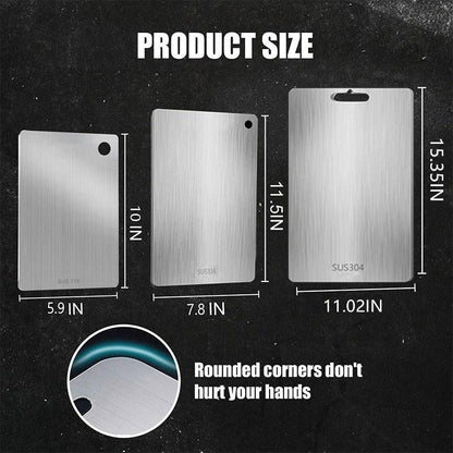 Stainless Steel Double-Sided Chopping Board - Modern Cutting Board for Meat and Vegetables, Eco-Friendly Kitchen Accessory, 1 Count