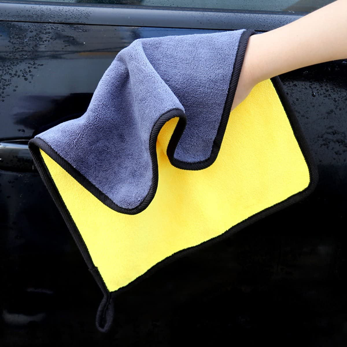 Ultrasoft, Large, Thick and Quick Drying Car Microfiber Cleaning Towel 800GSM Polishing Waxing Auto Detailing Towel Cloth (6 Pack 16 X 16Inches)