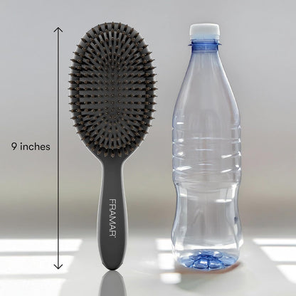 Black Boar Bristle Hair Brush - Natural Bristle Brush for Fine Hair, Boar Brush for Slicking Back Hair, Hair Brush for Women, Slick Back Hair Brush, Brosse a Cheveux, Brosse Poil De Sanglier