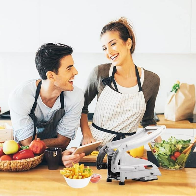 Multifunctional Stainless Steel French Fry Cutter , Vegetable Potato Chopper, Includes 1/2 & 3/8-Inch Blades Ideal for Air Fryer Foods, Carrots, Cucumbers,Onion, Kitchen Utensils, Hot Summer Picks