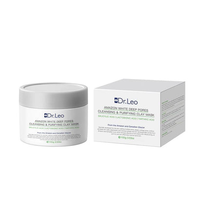 【On Sale】Dr.Leo White Clay Mud Mask for Oily, Acne-Prone & Sensitive Skin – Clears Pores, Removes Blackheads, Reduces Shine | 3-In-1 Affordable Skincare 100G Facial Cleanser #Cozyvibes #Effortlessbeauty