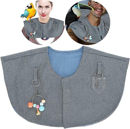 Parrot Anti-Scratch Bird Poop Shoulder Protector Birds Anklet Toys, Multi-Functional Bird Diaper Flight Suits Pee Pads Diaper Poop Shawl for Medium Cockatiel Parakeet Macaw (Shoulder Protector-Blue)