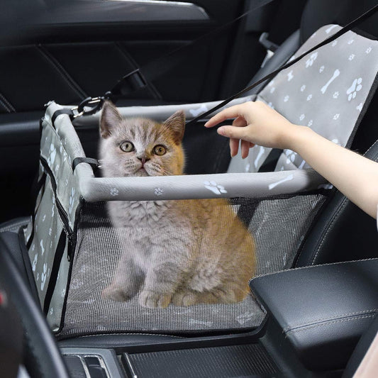 Pet Dog Car Booster Seat Carrier,Portable Foldable Carrier with Seat Belt for Dog Cat up to 30Lbs …