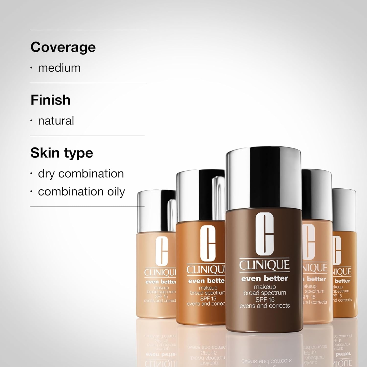 Clinique Even Better Makeup Medium Coverage Foundation Broad Spectrum SPF 15 | Evens Skin Tone + Reduces Dark Spots