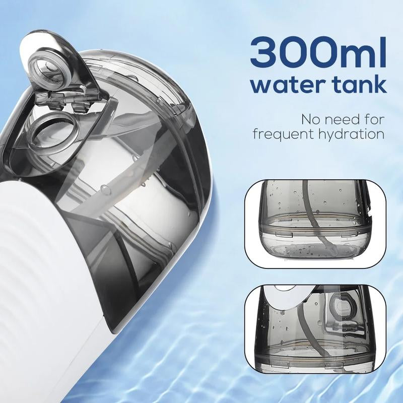 45-Day Water Flosser: IPX7 Waterproof, 360° Nozzle, 3 Modes & 300Ml Tank for Teeth Whitening, Plaque Removal & Gum Care