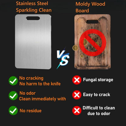 Stainless Steel Double-Sided Chopping Board - Modern Cutting Board for Meat and Vegetables, Eco-Friendly Kitchen Accessory, 1 Count