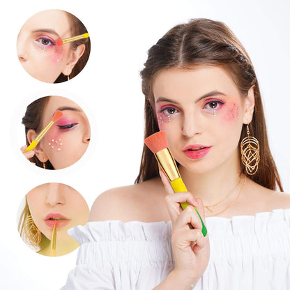 Makeup Brushes Pineapple 16 Piece Makeup Brush Set Premium Synthetic Kabuki Foundation Blending Face Powder Mineral Eyeshadow Make up Brushes Set