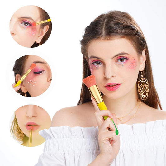 Makeup Brushes Pineapple 16 Piece Makeup Brush Set Premium Synthetic Kabuki Foundation Blending Face Powder Mineral Eyeshadow Make up Brushes Set