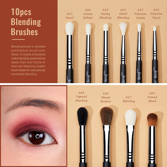 Eye Makeup Brushes Set Professonal 28Pcs Premium Synthetic Eyeshadow Brush Eyeliner Brush Eyebrow Brush Blending Brush for Makeup Black T341