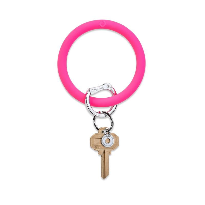 OVENTURE Silicone Big O® Key Ring - Tickled Pink, Keyring with Key Pendant and Clip