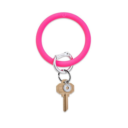 OVENTURE Silicone Big O® Key Ring - Tickled Pink, Keyring with Key Pendant and Clip
