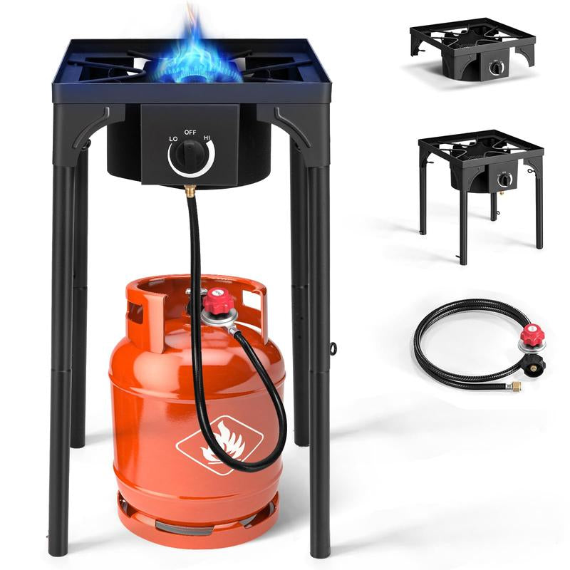 Ultimate 3-Burner Outdoor Propane Gas Stove - 225,000 BTU High Pressure Cooker for Backyard Cooking, Camping, Home Brewing & Turkey Frying!