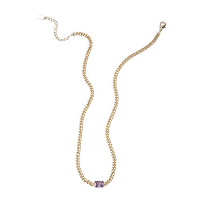 MEIITRUE 14K Gold Plated Cubic Zirconia Pendant Necklaces for Women, Hypoallergenic Fade-Resistant Cuban Link Choker Necklace, Trendy Fashion Jewelry for Girls