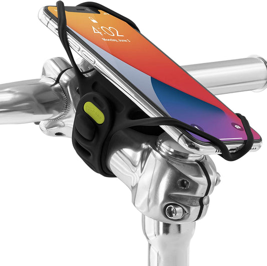 【】 Bike Tie Pro 4 Bike Phone Mount Bicycle Phone Holder for Stem Mounting 4.7"-7.2" Phones, Ultra Light Phone Shock-Proof Mount for Bike Motorcycle, Designed for Road Bicycle Accessories (Black)